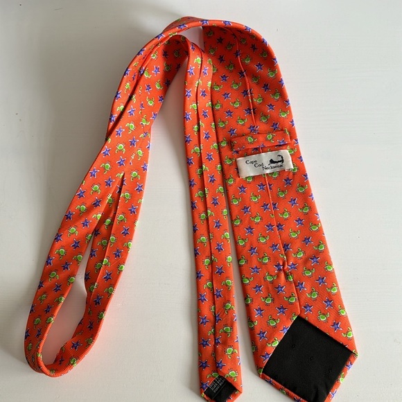 Cape Cod Neckwear Tie with Crabs and Sea Stars Silk - Picture 5 of 6